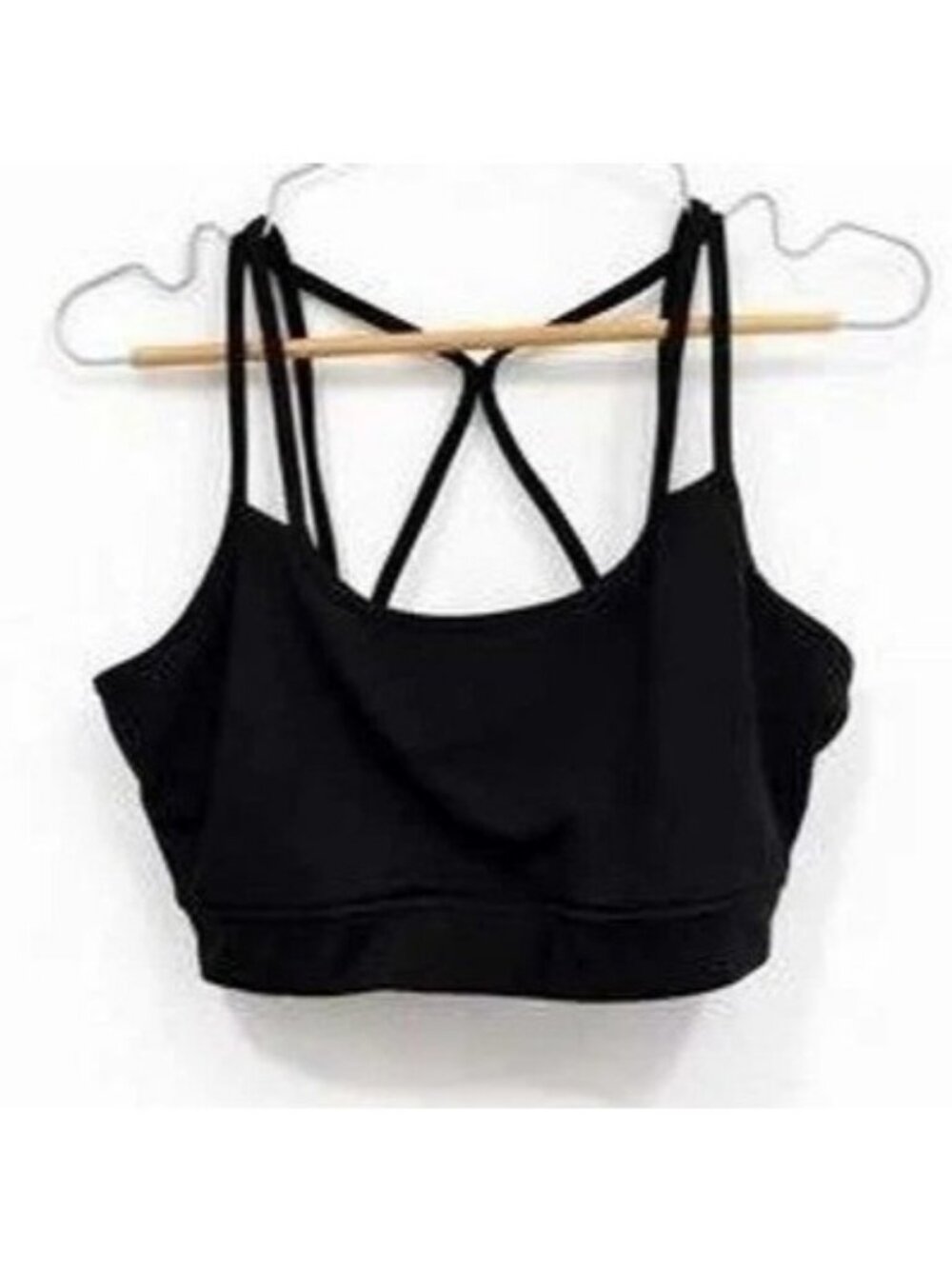 GAIAM Black Strappy Back Sports Bra Yoga Gym Activewear Size XS